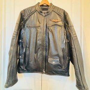 Harley-Davidson Black Leather Bomber Jacket